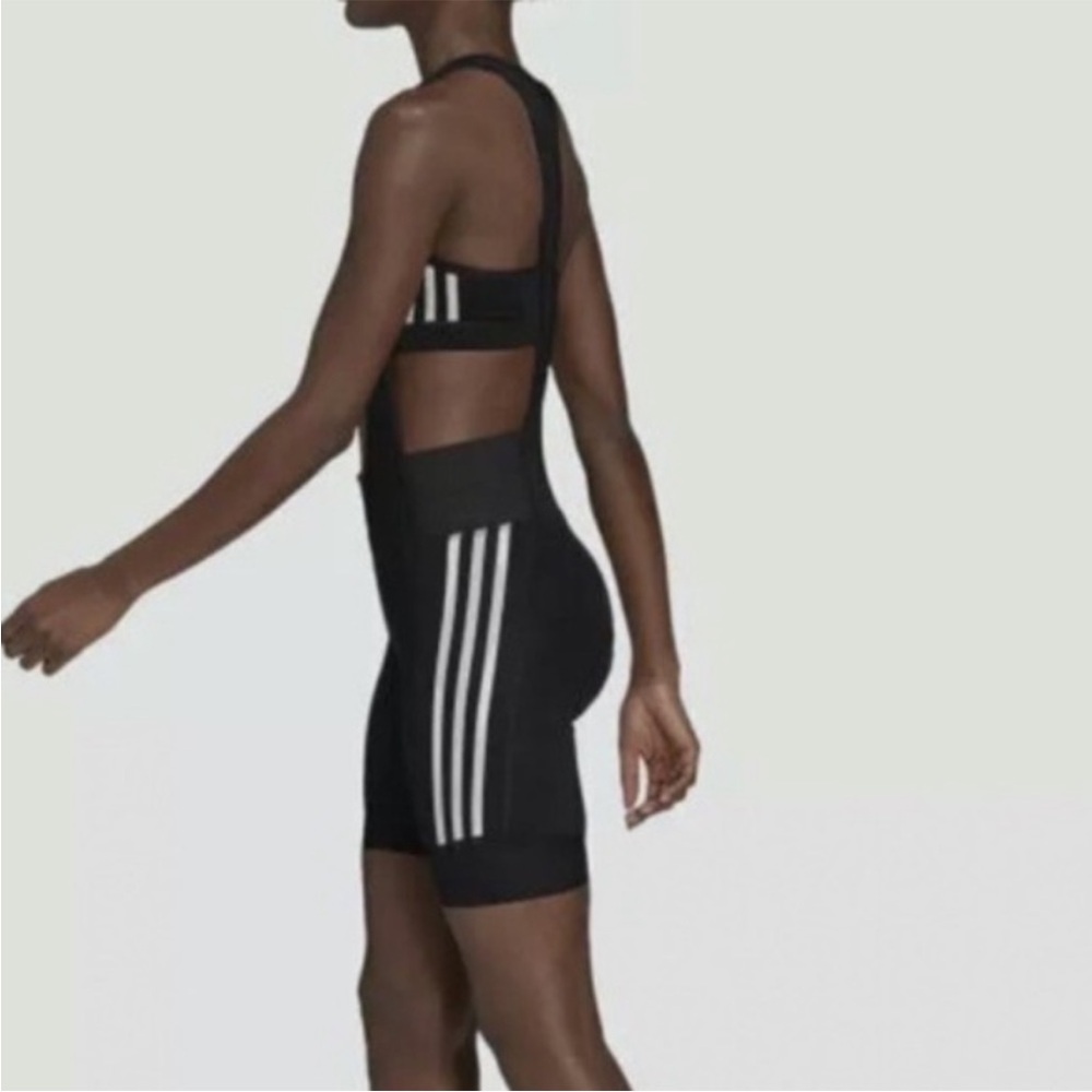 Adidas Medium Cycling Tights Padded Cycling Bib Shorts Black/White Aeroready NWT